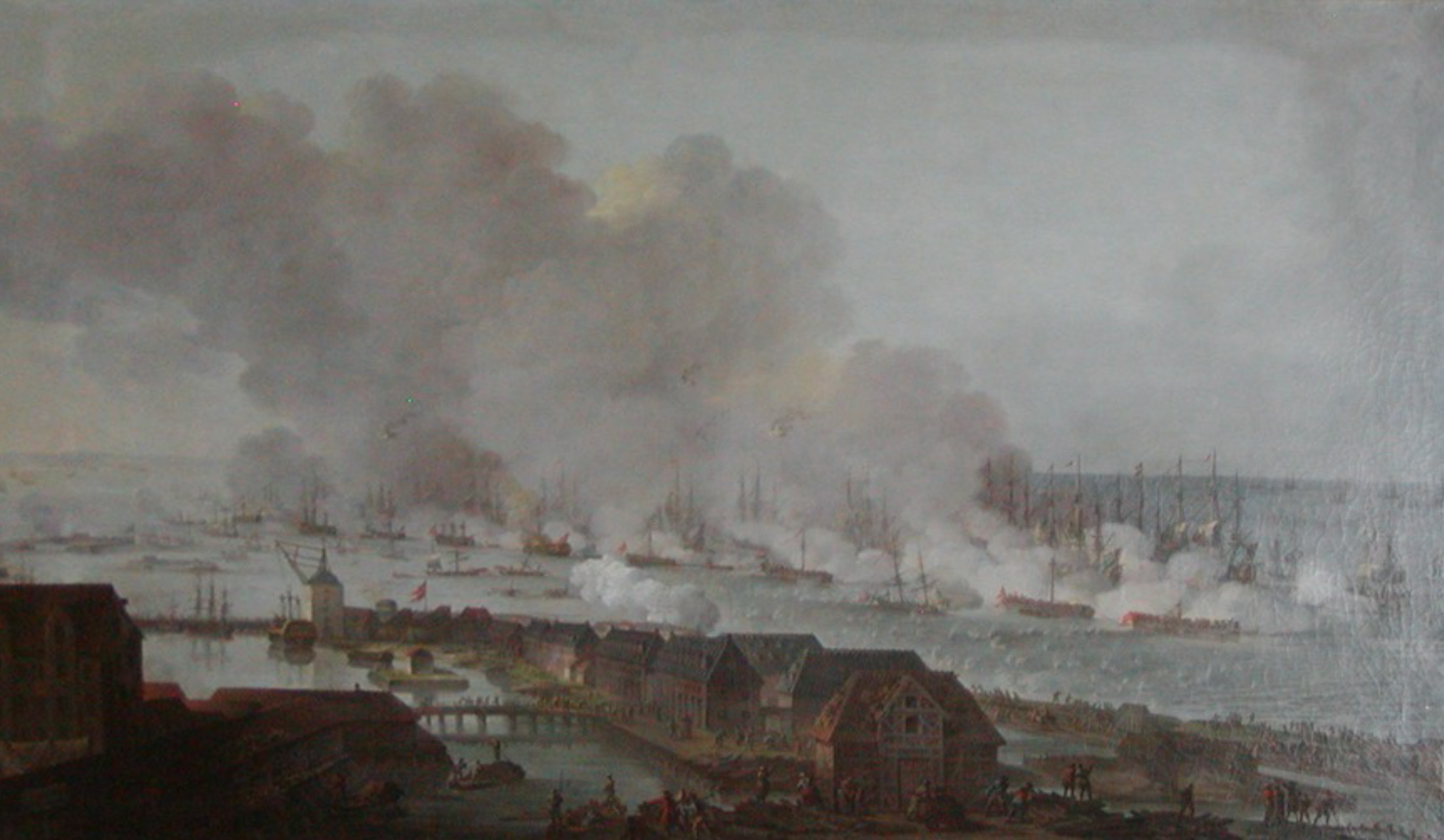 Ved Slaget på Reden led Danmark nederlag til englænderne. Englændernes bombardement i 1807 og Flådens ran fik betydning for flåden – men det satte også gang i nye ambitioner for Arsenaløen. Foto: Billede af maleri